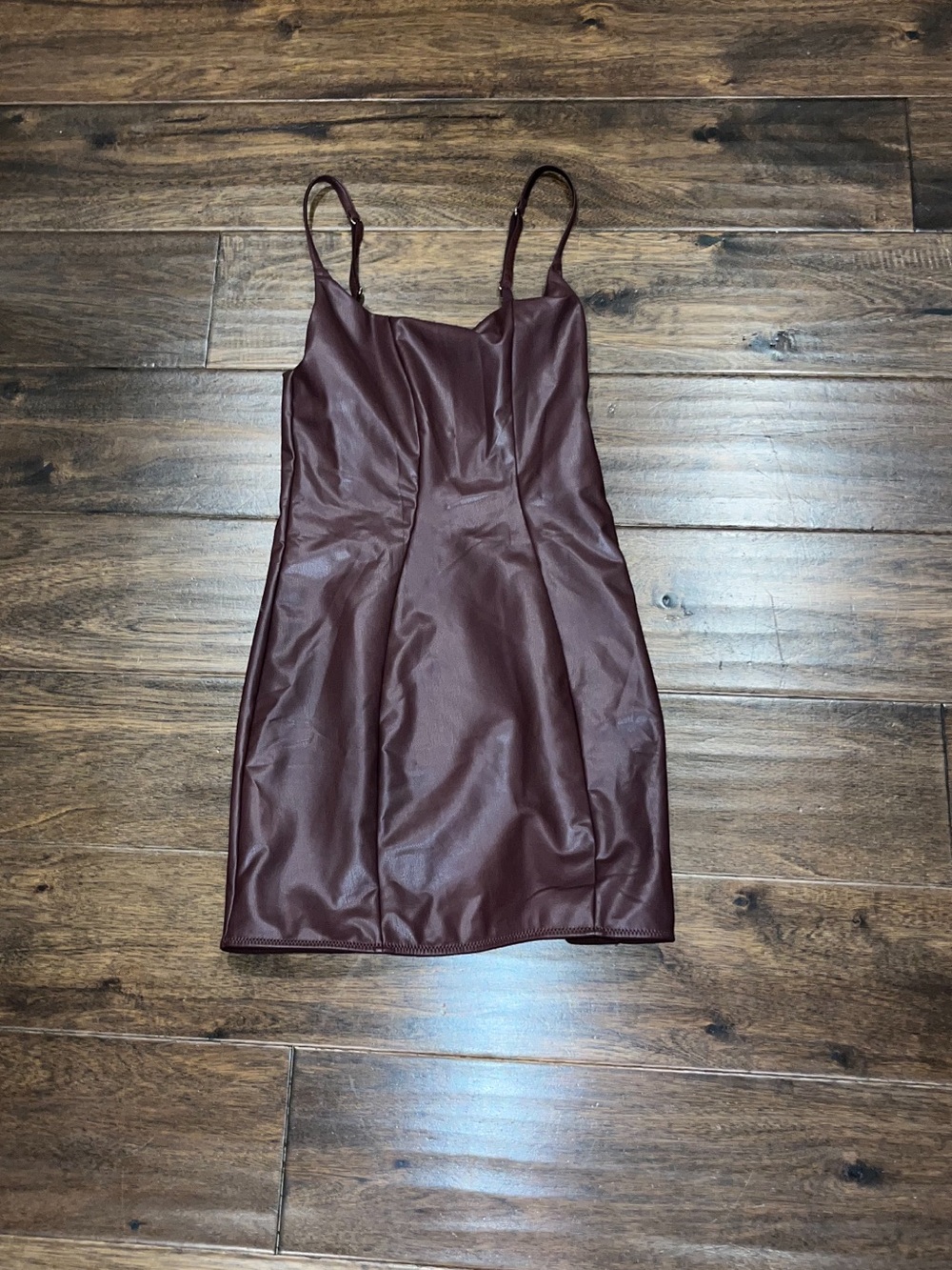 Victoria's Secret Burgundy Faux Leather Slip Dress